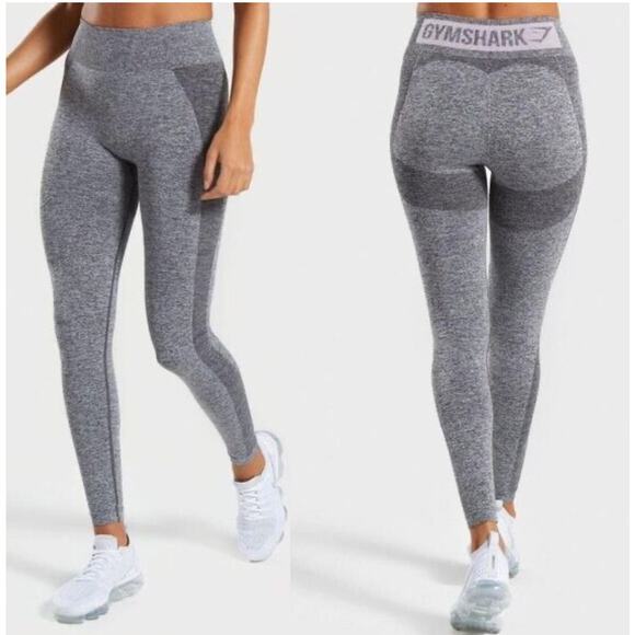 GymShark Heathered Gray Seamless Full Length Ankle Leggings Women's S/M - Picture 1 of 9